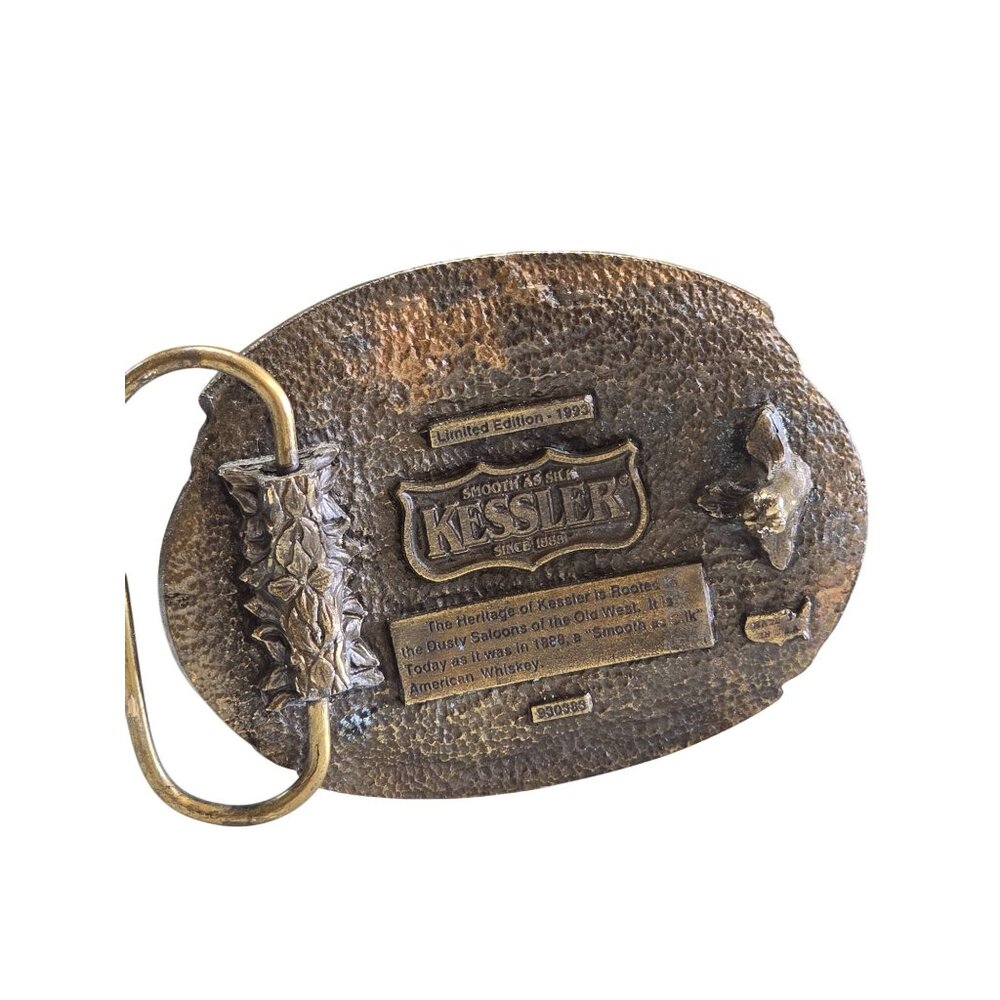 Kessler Whiskey Brass Belt Buckle LE 1993 Spirit Of Wisconsin . - Picture 6 of 9
